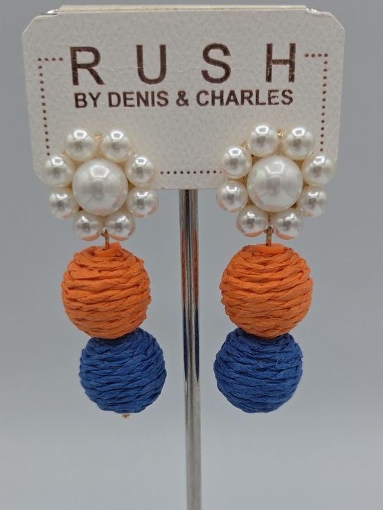 Rush By Denis & Charles Jewelry - 5 for $25! RUSH by Denis & Charles Orange & Blue Pearl Drop Earrings